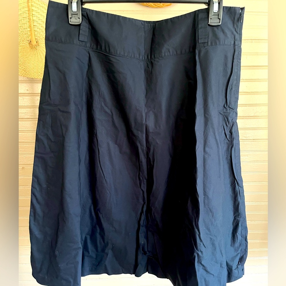 Land’s End Navy Blue A-line Knee Skirt Lined Size 8